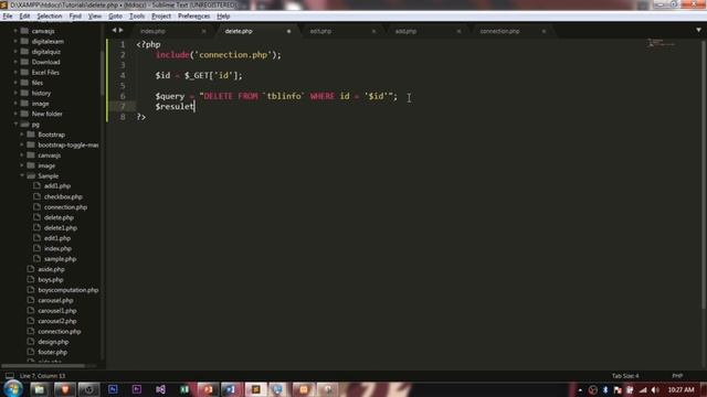 ADD, EDIT, UPDATE AND DELETE using PHP, MySQL and Java Script Part 5 Delete Button