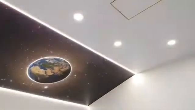 НАТЯЖНОЙ ПОТОЛОК ПЛАНЕТА СО ЗВЕЗДНЫМ НЕБОМ от компании PotolKOVAli. смотреть онлайн