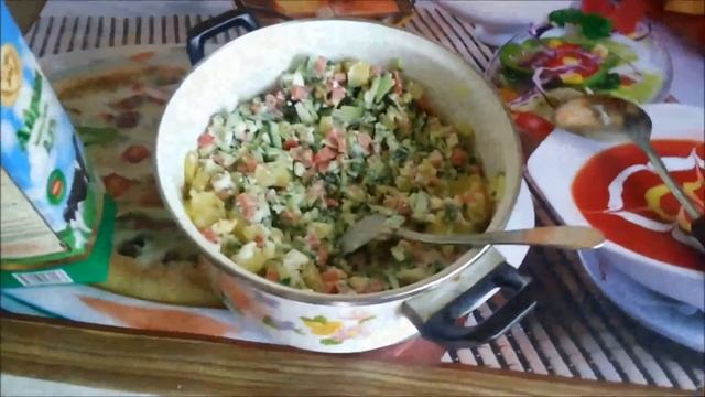 Классическая окрошка на кефире Рецепт смотреть онлайн