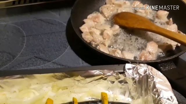 УЖИН В ДЕРЕВНЕ//очень вкусный бигус//Запеченная скумбрия с картошкой