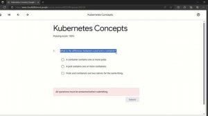 Kubernetes Concepts Quiz Answers| Getting Started with Google Kubernetes Engine| Google Cloud Skill