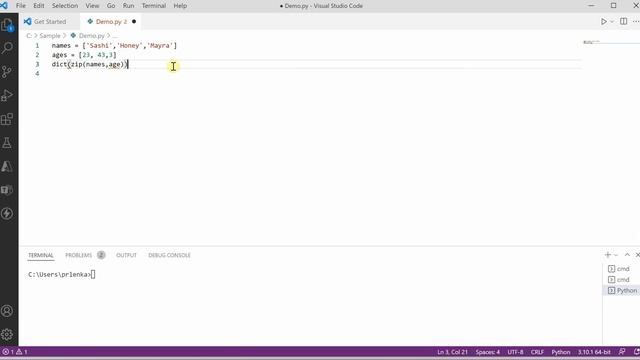 #56 Python for Beginners: Construct Dictionary From Two Lists