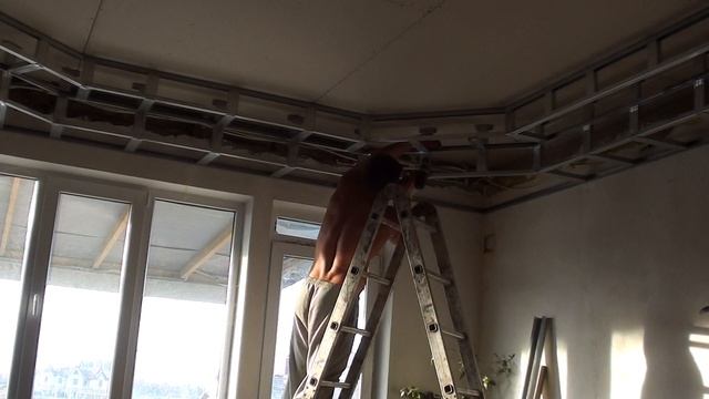 00000кмм123 конструируем с сынулькой подвесной потолок в три уровня. смотреть онлайн