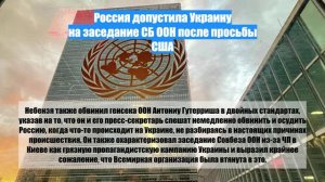 Россия допустила Украину на заседание СБ ООН после просьбы США