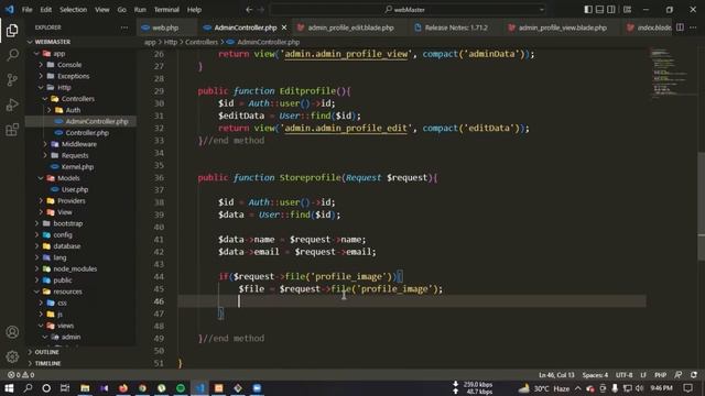 016 Laravel 9 Bangla Tutorial |  Admin Profile & Image Update Part 4