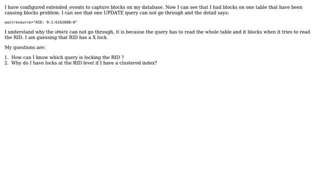 Databases: Why do I have RID locks if I have a clustered index? смотреть онлайн