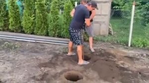Работы мотобуром глубина 1,50