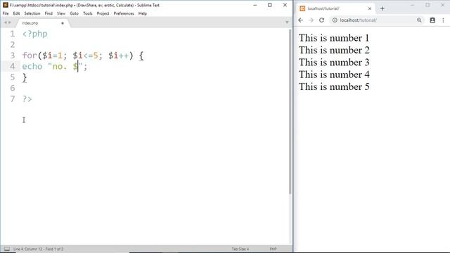 for Loop - #20 PHP Tutorial For Beginners With Examples
