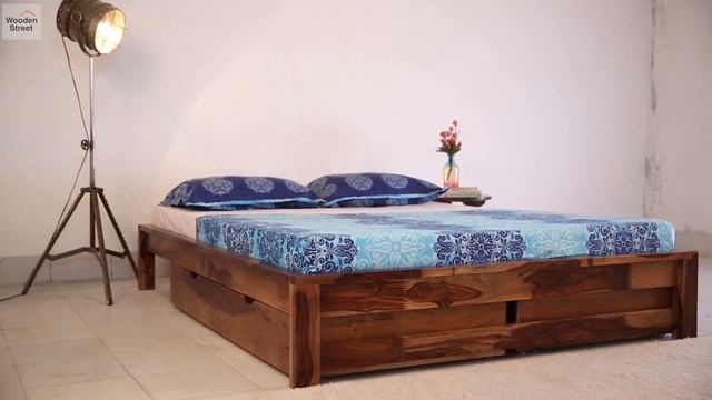 King Size Bed With Storage : Buy Hout Bed With Storage Online at Wooden Street смотреть онлайн