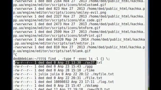 Поиск файлов в linux exec, ok Часть 4 смотреть онлайн