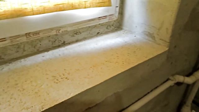 Подоконник из цементной штукатурки/ стяжка за 200 рублей - эксперимент/ cement window sill
