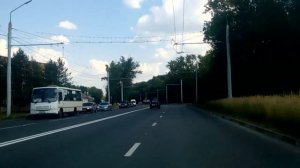 Вид из кабины троллейбуса, 4-й маршрут. Ярославль.