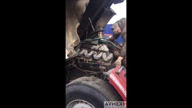 Проверка двигателя DSC14 V8 на SCANIA 143 перед снятием с машины
