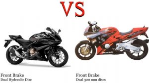 Honda CBR 400 R vs Honda CBR 600 F PC31 Test specification comparison