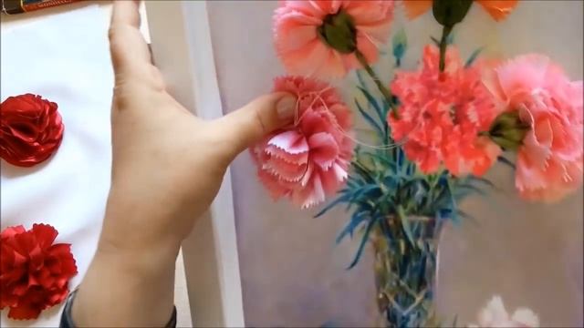 МК. Вышиваем принт с гвоздиками. Часть 5. Цветок в анфас, бутон. смотреть онлайн