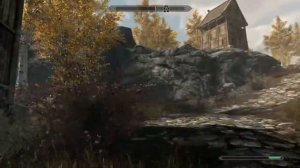 Skyrim - burning some bandits on my way to Helgen