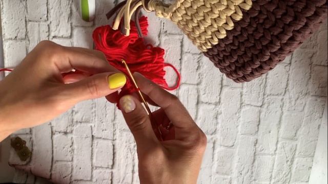 Корзинка СОВА из трикотажной пряжи ∣ Мастер-класс по вязанию крючком ∣ Как связать кольцо амигуруми