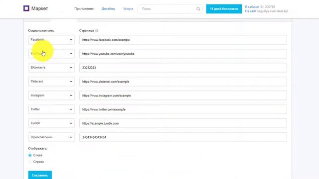 Веб-приложение «Панель социальных сетей» на Deal.by смотреть онлайн
