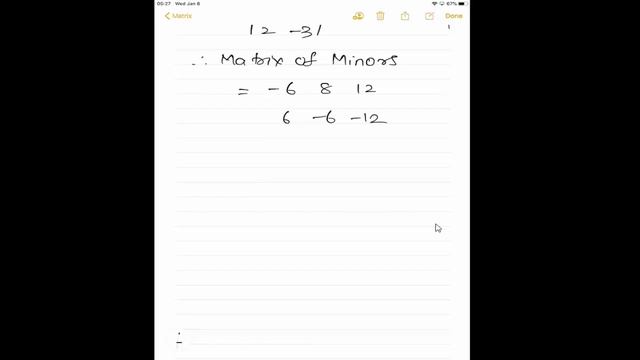 Machine Learning Tutorial Python Mathematics :11. Inverse of a Matrix | Minors | Cofactors | Adjoin