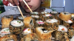 МУКБАНГ | ГОРЯЧИЕ | РОЛЛЫ | СУШИ | ЗАПЕЧЁННЫЕ | no Asmr | Rolls | SUSHI
