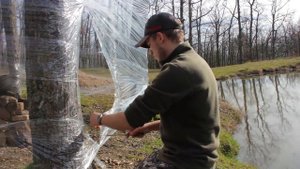 БАНЯ из стрейч пленки за 2 часа. Походная баня. Баня палатка. Мобильная баня