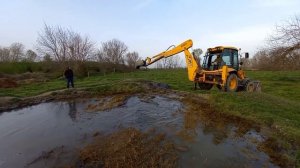 #ЭКСКАВАТОР #(JCB) очистка пруда