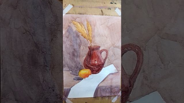 Живопись. Натюрморт из двух предметов быта и драпировки с несложным орнаментом 2 смотреть онлайн