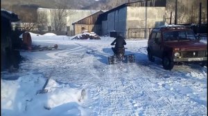 Самодельный снегоход из КВАДРОЦИКЛА?