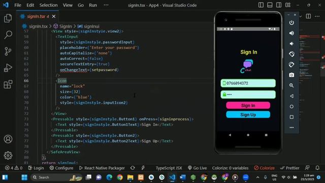 Sign In Page| React Native chat application |Java Institute @Java Institute for Advanced Technology