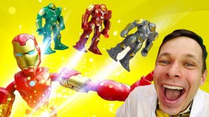 Видео про супергероев марвел: Как Железный Человек растроИлся?! Тор чихает из-за молота!