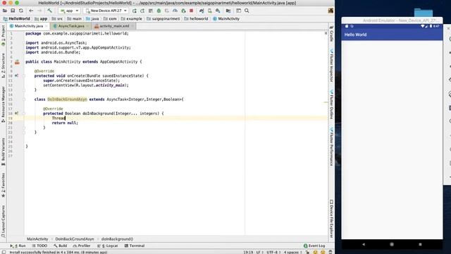 AsyncTask tutorial in android | android app development tutorial for beginners in telugu смотреть онлайн