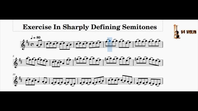 Exercise in Sharply Defining Semitones-Violin l Metronome 60/80/100 BPM #Honeyman l V4 Violin смотреть онлайн