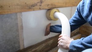 Пеноизол  утепление  Задувка дробленого пеноизола в подготов