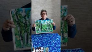 " Березовая роща". Акрил. Художник Валерий Киселев.