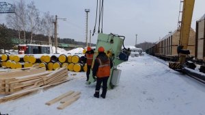 погрузка гидравлического пресса для запрессовки и распрессовки колесных пар