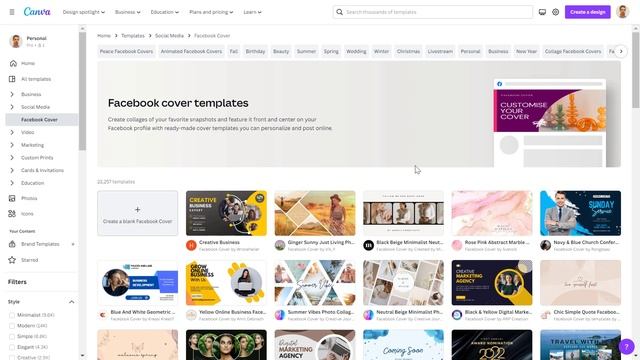 How To Create A Facebook Page Cover Photo In Canva? [in 2023] (Using Free Canva Templates)