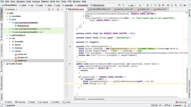 3 Creating image files, receiving intents, showing and hiding views смотреть онлайн