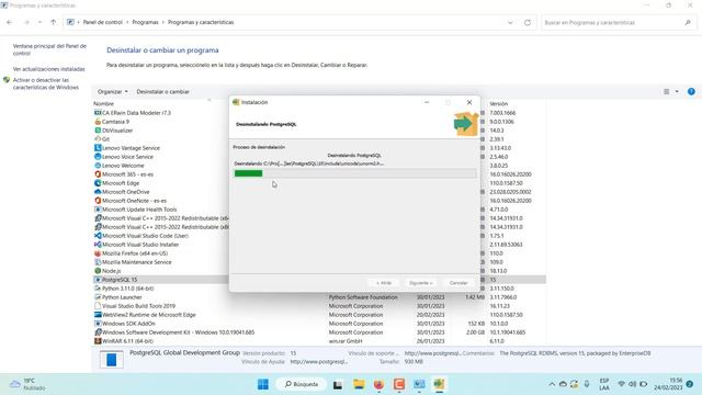 POSTGRESQL + PGADMIN4 #30 Desinstalar PostgreSQL mediante el panel de control de Windows. смотреть онлайн