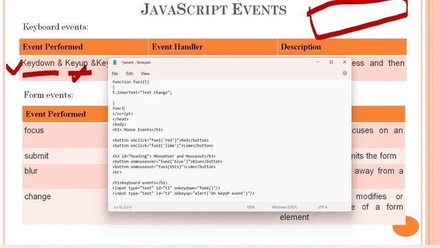 JavaScript Events Tutorial || JavaScript Tutorial for beginners :Events