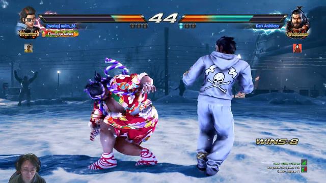 Tekken 7. Продолжаем нубить на Хво #46. Ранговая игра. Огребаю от Ганрю, и первая "отмена матча". смотреть онлайн