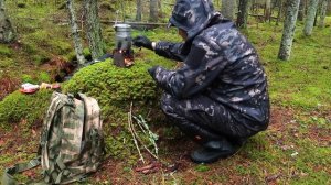 Поход в лес,как разжечь огонь в сыром лесу,армейский котелок,готовка на природе.