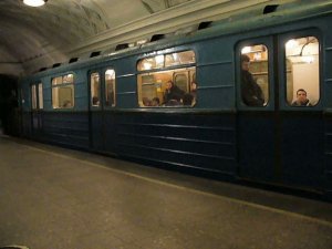 Электропоезд Еж. Московский метрополитен. Станция "Курская" АПЛ. 13.01.2009 г.
