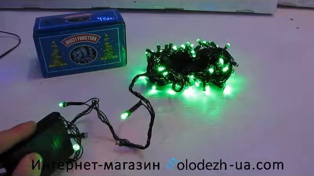 Гирлянда новогодняя, зеленый цвет 100 лампочек смотреть онлайн