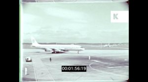 1960s Ireland, PanAm Aeroplane Landing at Shannon Airport, 16mm