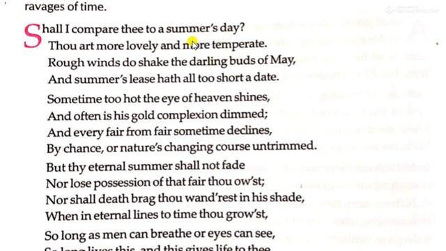 SONNET - 18 . Shall I compare thee to a summer's day ? by - William Shakespeare . смотреть онлайн