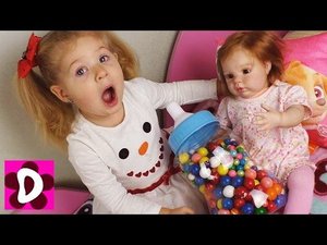 Bad Baby ИСТЕРИКА Вредный Малыш Голодный Диана как Мама Куклы Reborn Видео для Детей Игры Девочек