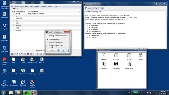 Gretl Tutorial: Creating Dummy Variables