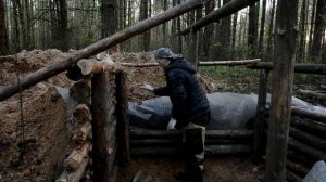Строю Землянку В лесу из Бревен для выживания #2. Стены