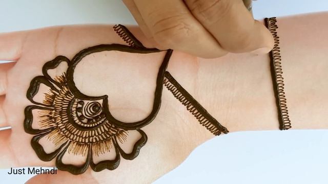 Very easy trick Mehendi design front hand simple - Arabic mehndi design - मेहंदी लगाना सीखें смотреть онлайн