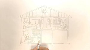 Как нарисовать ДОМ? Рисуем домик. Рисуем просто. Рисунки малышам.